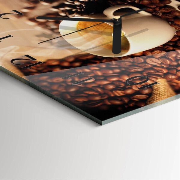 Square wall clock Cup of Coffee