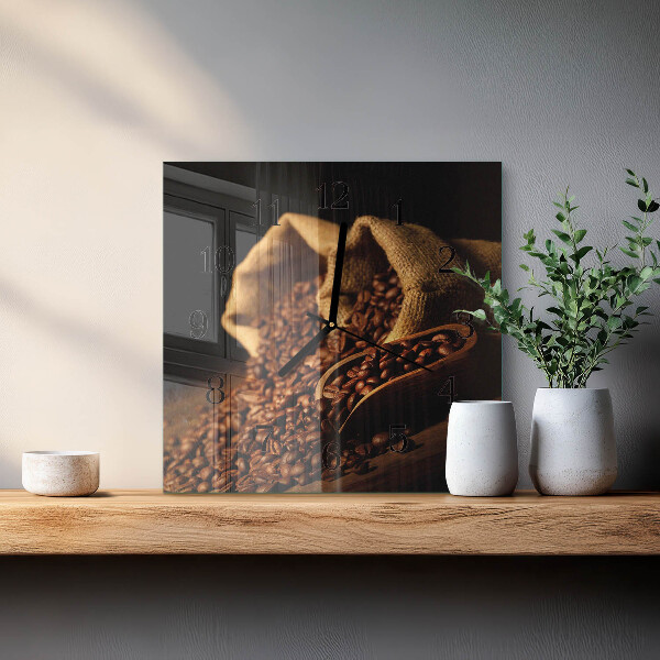Square wall clock Coffee Beans