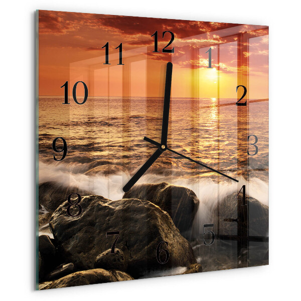 Square wall clock Sunset