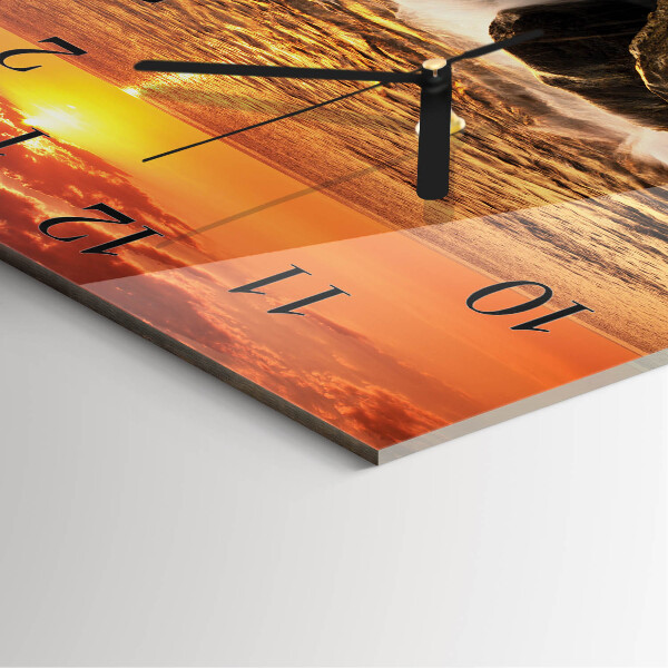 Square wall clock Sunset