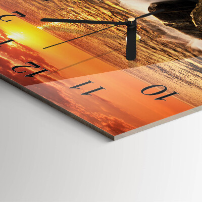 Square wall clock Sunset