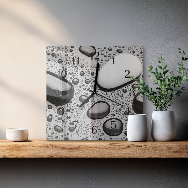 Square wall clock Stones
