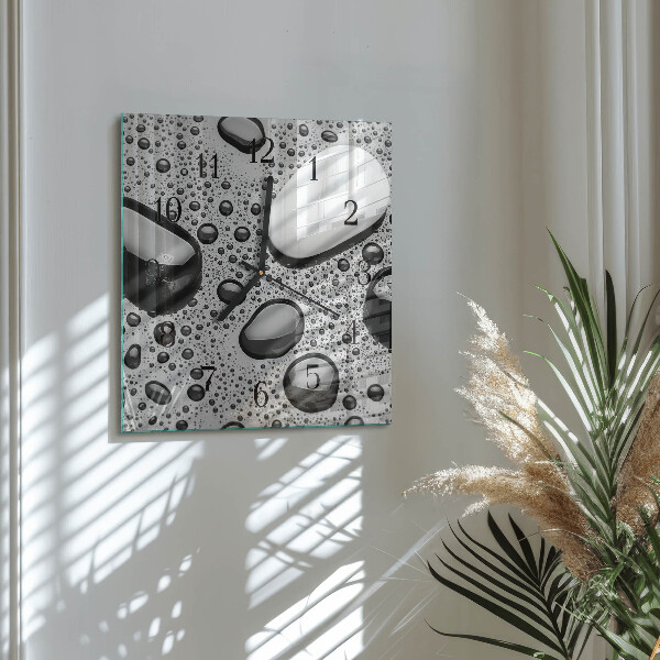 Square wall clock Stones