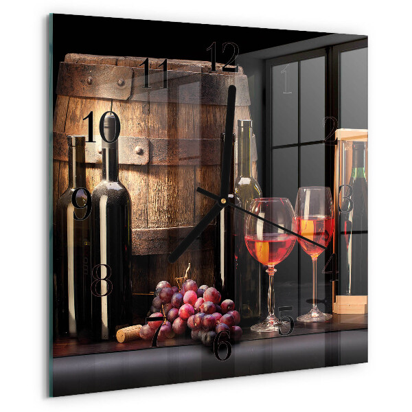 Square wall clock Wine Barrel