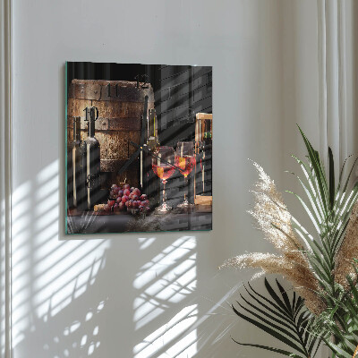 Square wall clock Wine Barrel