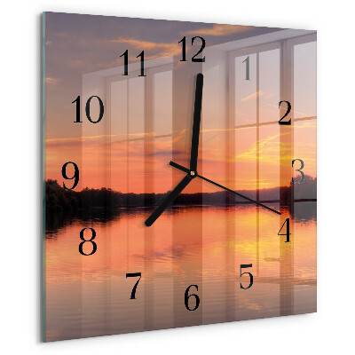 Square wall clock Sunset