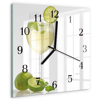 Square wall clock Calcium carbonate
