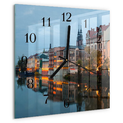 Square wall clock Old town