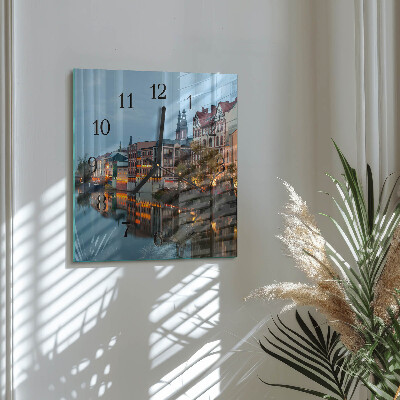 Square wall clock Old town