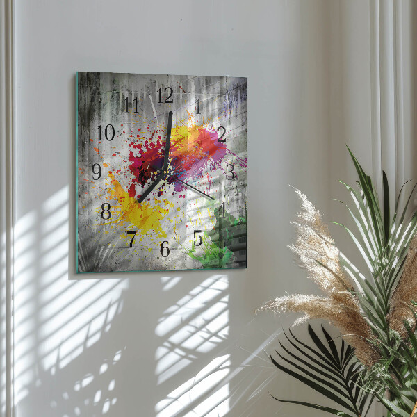 Square wall clock Stains