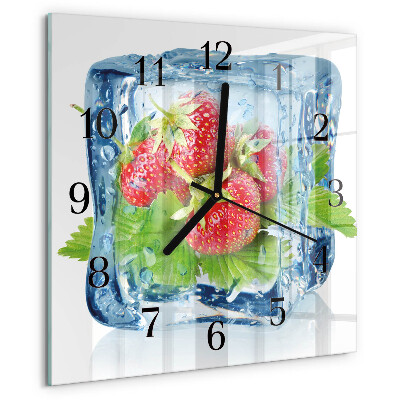 Square wall clock Strawberry Ice Cream
