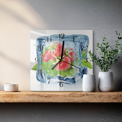 Square wall clock Strawberry Ice Cream