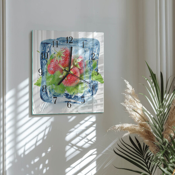 Square wall clock Strawberry Ice Cream