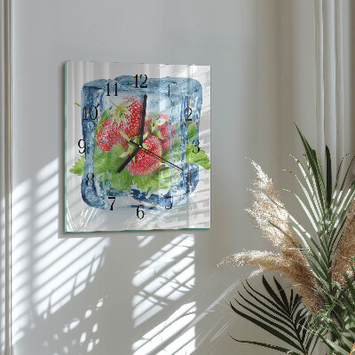 Square wall clock Strawberry Ice Cream