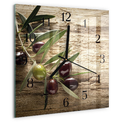 Square wall clock Olives