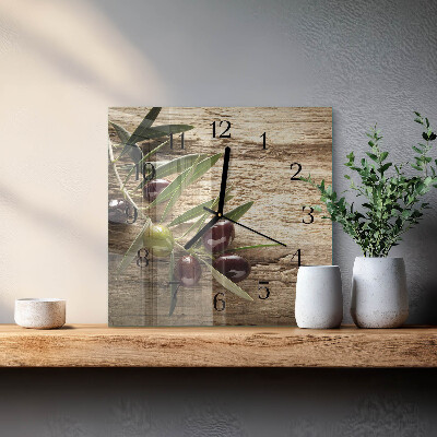 Square wall clock Olives
