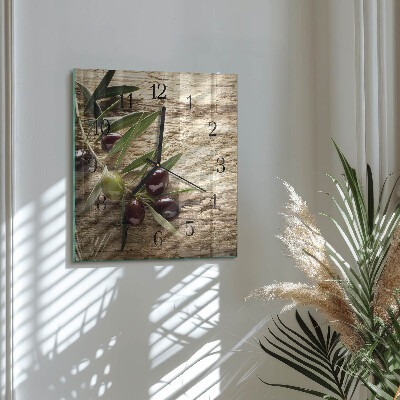 Square wall clock Olives