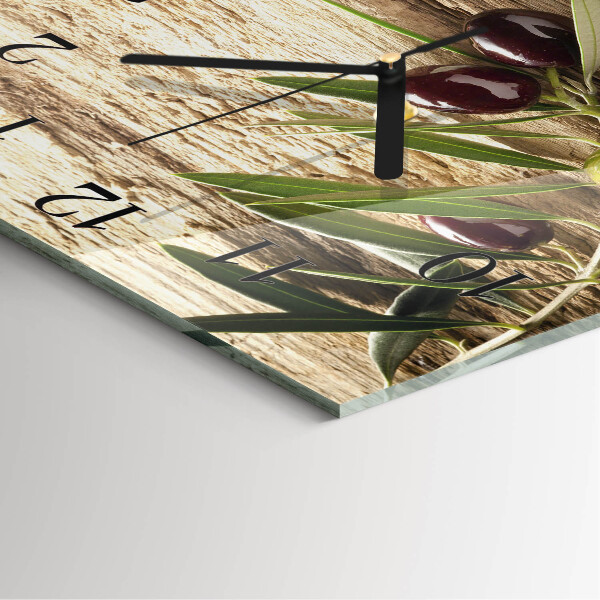 Square wall clock Olives