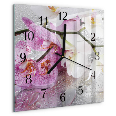 Square wall clock Orchid
