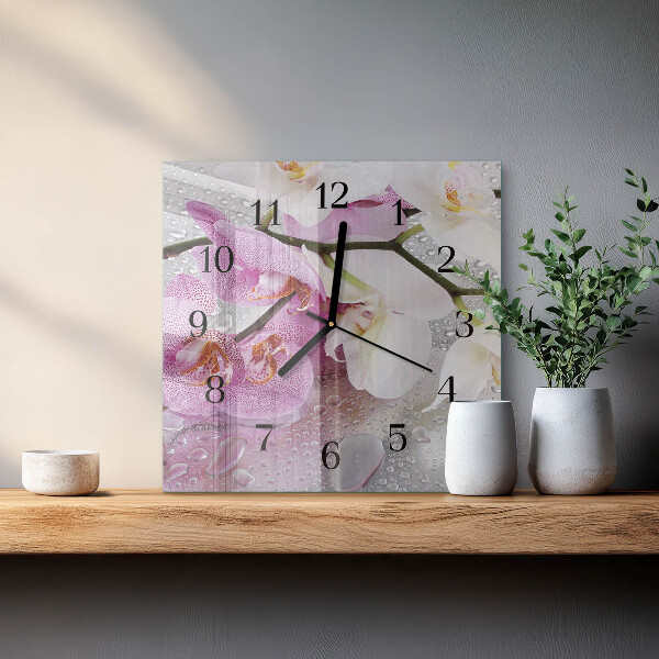 Square wall clock Orchid