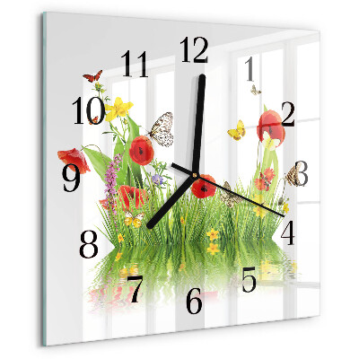 Square wall clock Meadow