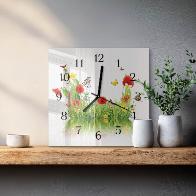 Square wall clock Meadow