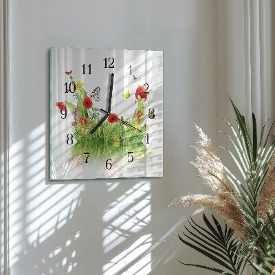 Square wall clock Meadow