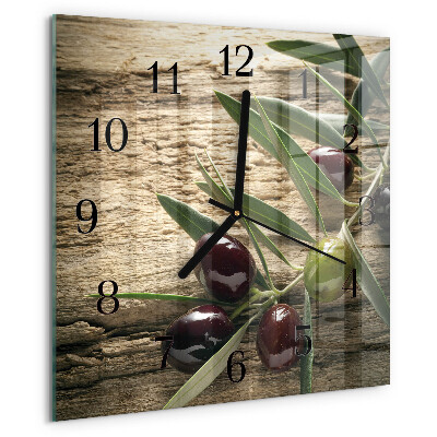 Square wall clock Olives