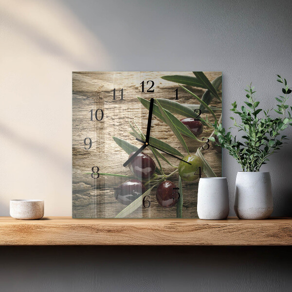 Square wall clock Olives