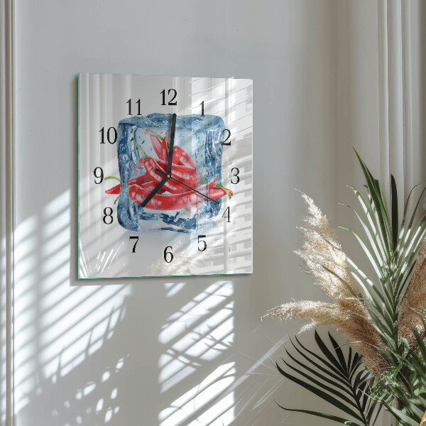 Square wall clock Chili with Ice Cream