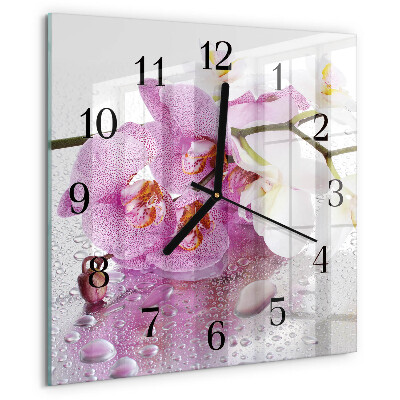 Square wall clock Orchid
