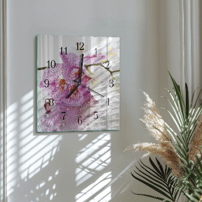 Square wall clock Orchid