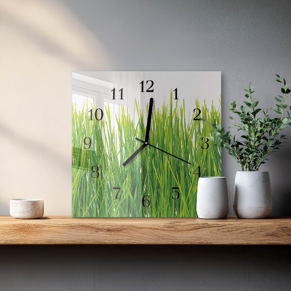 Square wall clock Grass