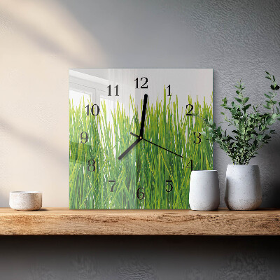 Square wall clock Grass