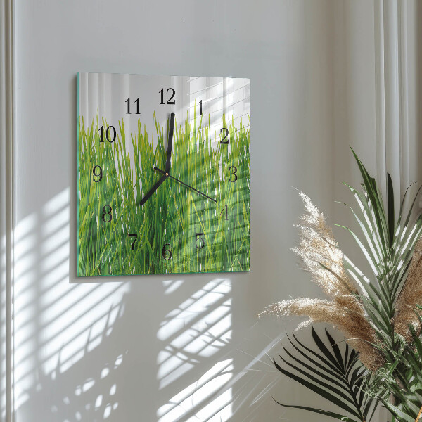 Square wall clock Grass