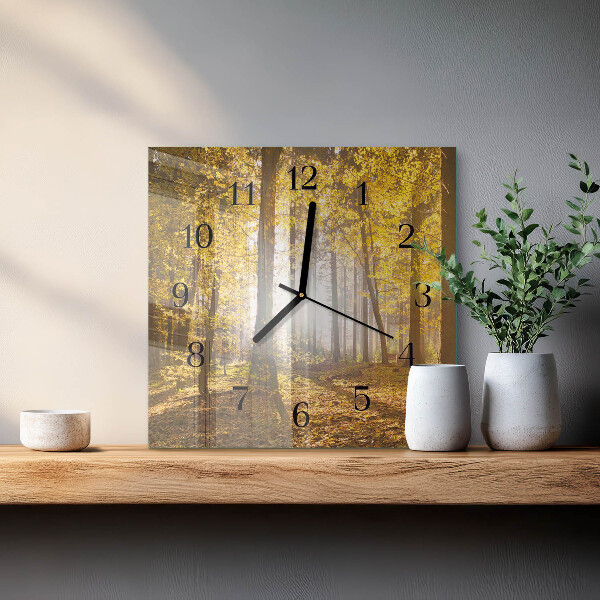 Square wall clock Autumn in the Forest
