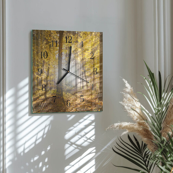 Square wall clock Autumn in the Forest