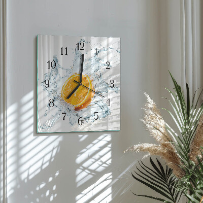 Square wall clock Water