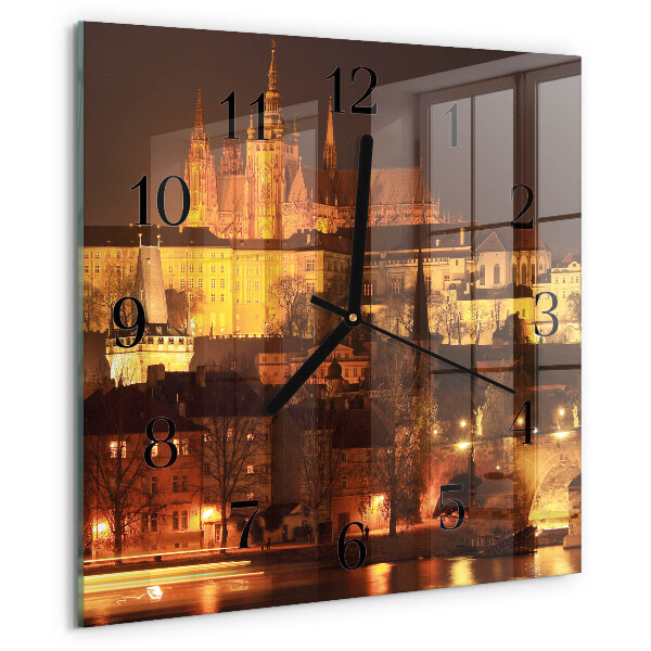 Square wall clock Prague