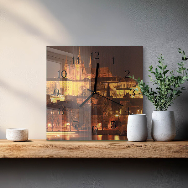 Square wall clock Prague