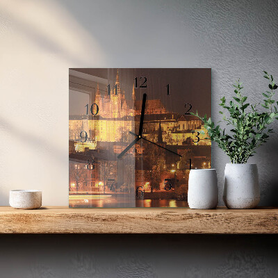 Square wall clock Prague