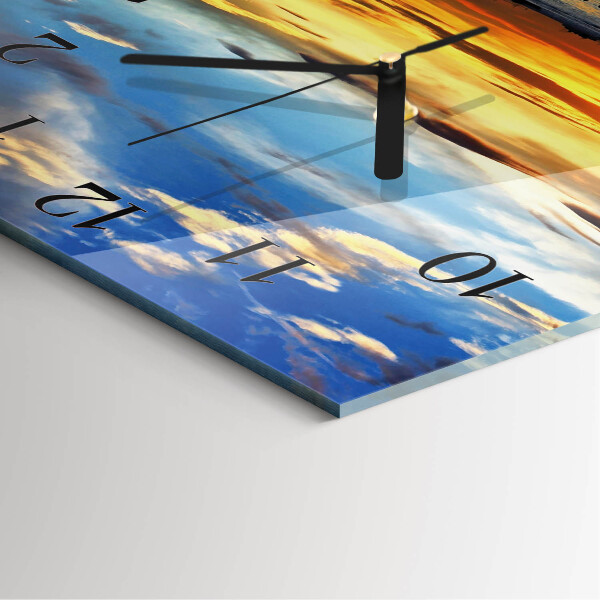 Square wall clock Sunset