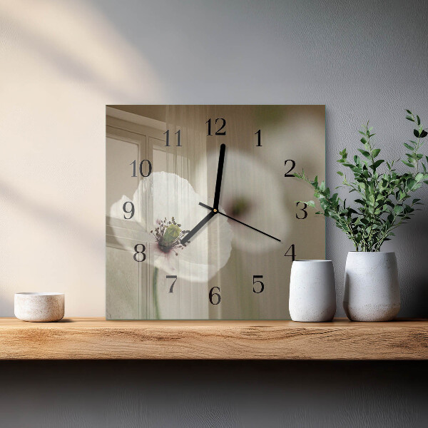 Square wall clock Poppy