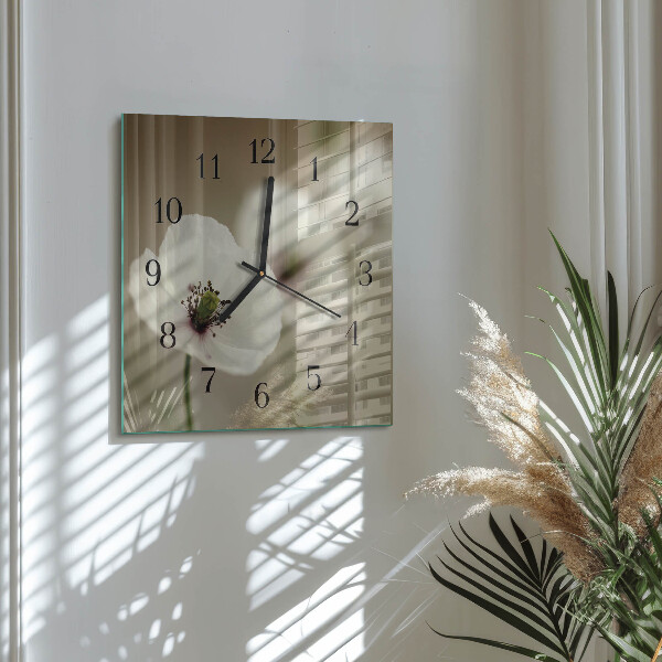 Square wall clock Poppy