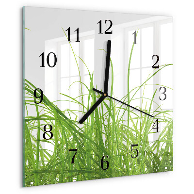 Square wall clock Grass