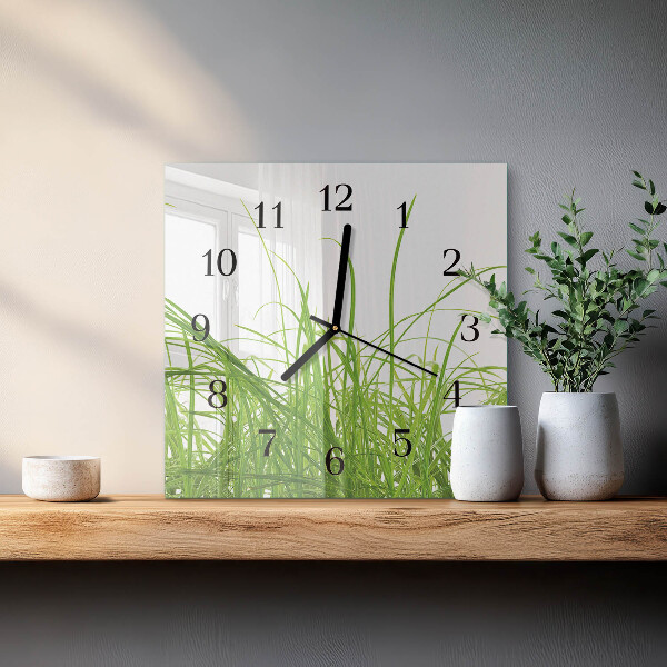 Square wall clock Grass
