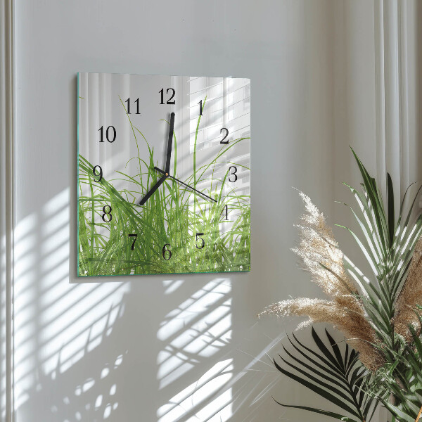 Square wall clock Grass