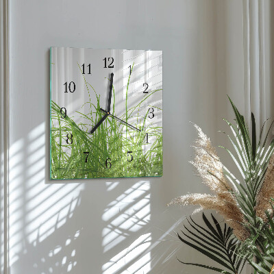 Square wall clock Grass
