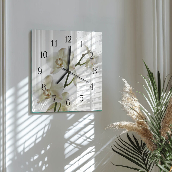 Square wall clock Orchid