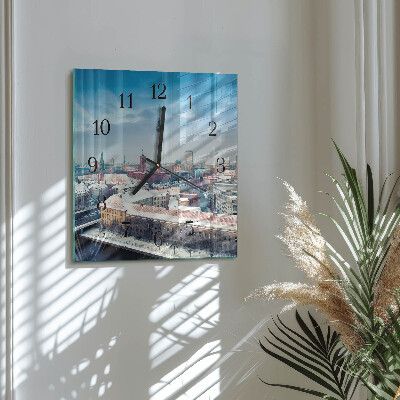 Square wall clock Winter City